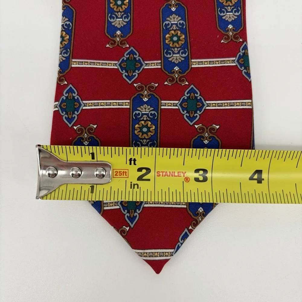 Boston Harbor Mens Tie All Silk Made‎ in USA Repp Necktie Ornate Persian Foulard